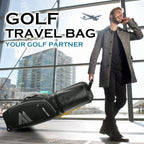 Moctour Golf Travel Bags For Airlines With Wheels & Abs Hard Case Top, Protect Your Clubs, Waterproof 1680D Oxford Fabric And Ov