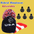 Golf 4 Hybrid Head Cover Headcover Knit Knitted Pom Pom Usa Rescue Hybrids Utility Ut Club Headcover For Hybrids With Adjustable