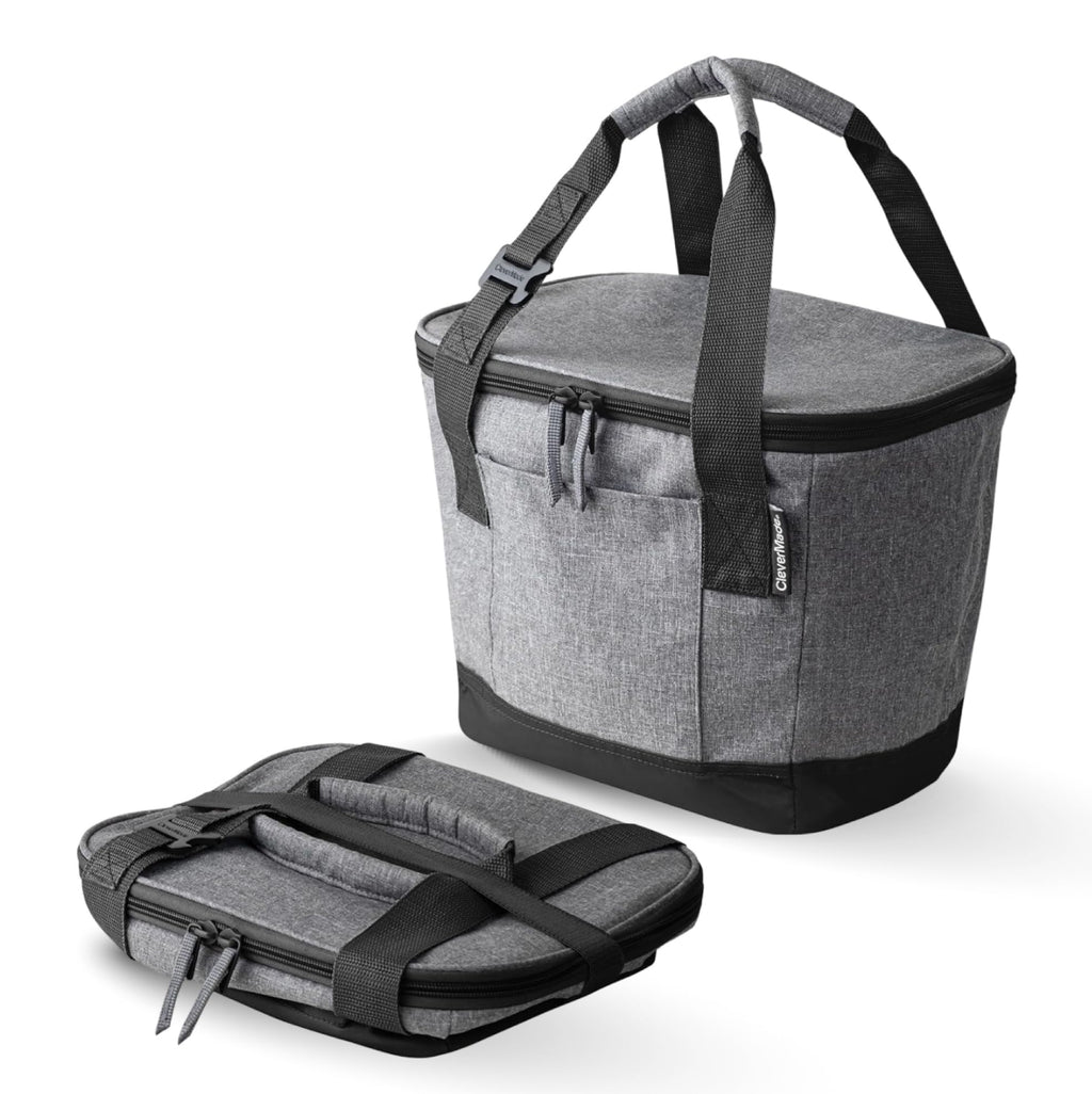 CleverMade Tahoe Collapsible Insulated Cooler Bag - 18 Cans / 14 Qt Leakproof Soft Cooler for Beach, Travel, Car - Bottle Opener