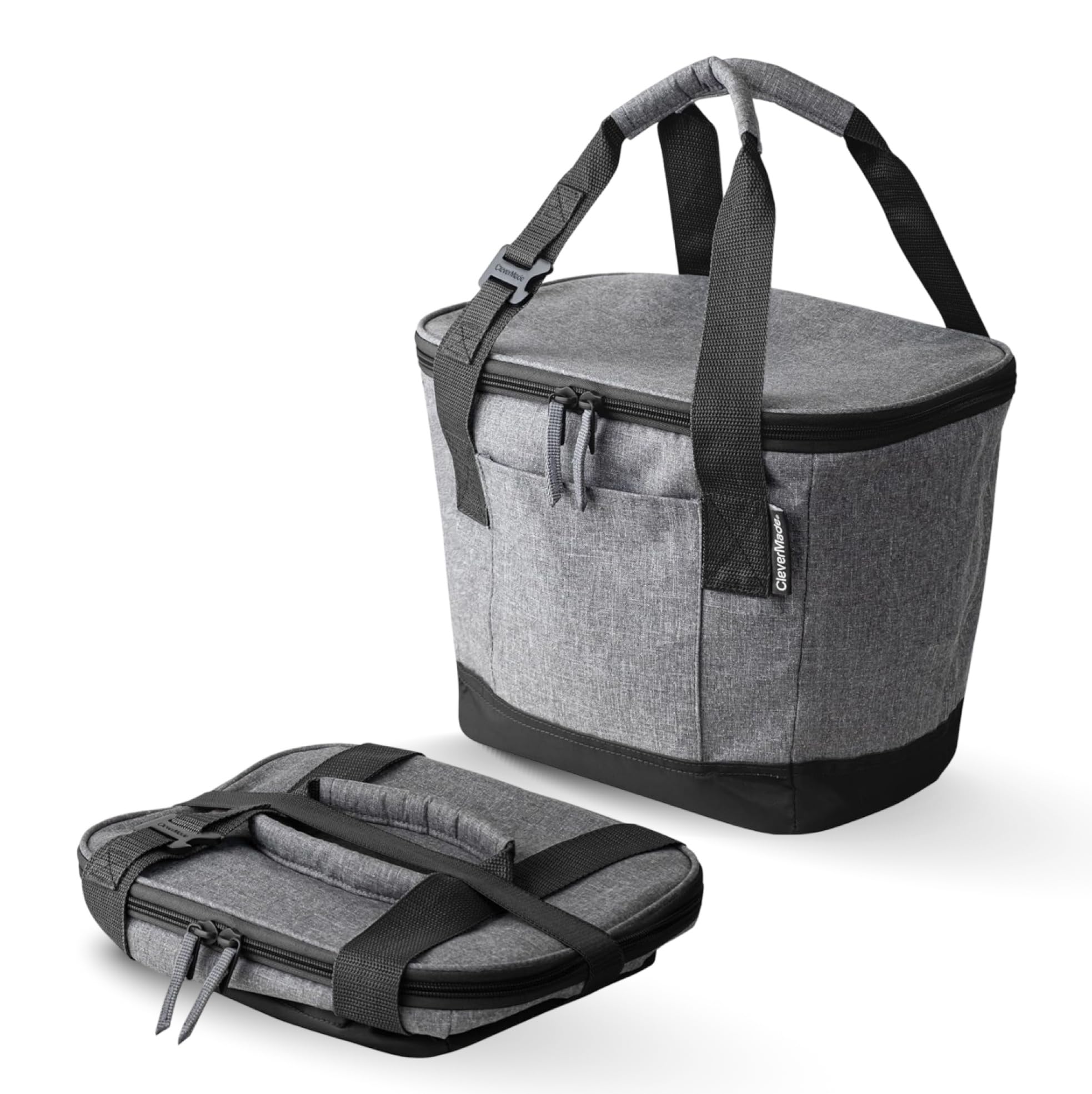 CleverMade Tahoe Collapsible Insulated Cooler Bag - 18 Cans / 14 Qt Leakproof Soft Cooler for Beach, Travel, Car - Bottle Opener