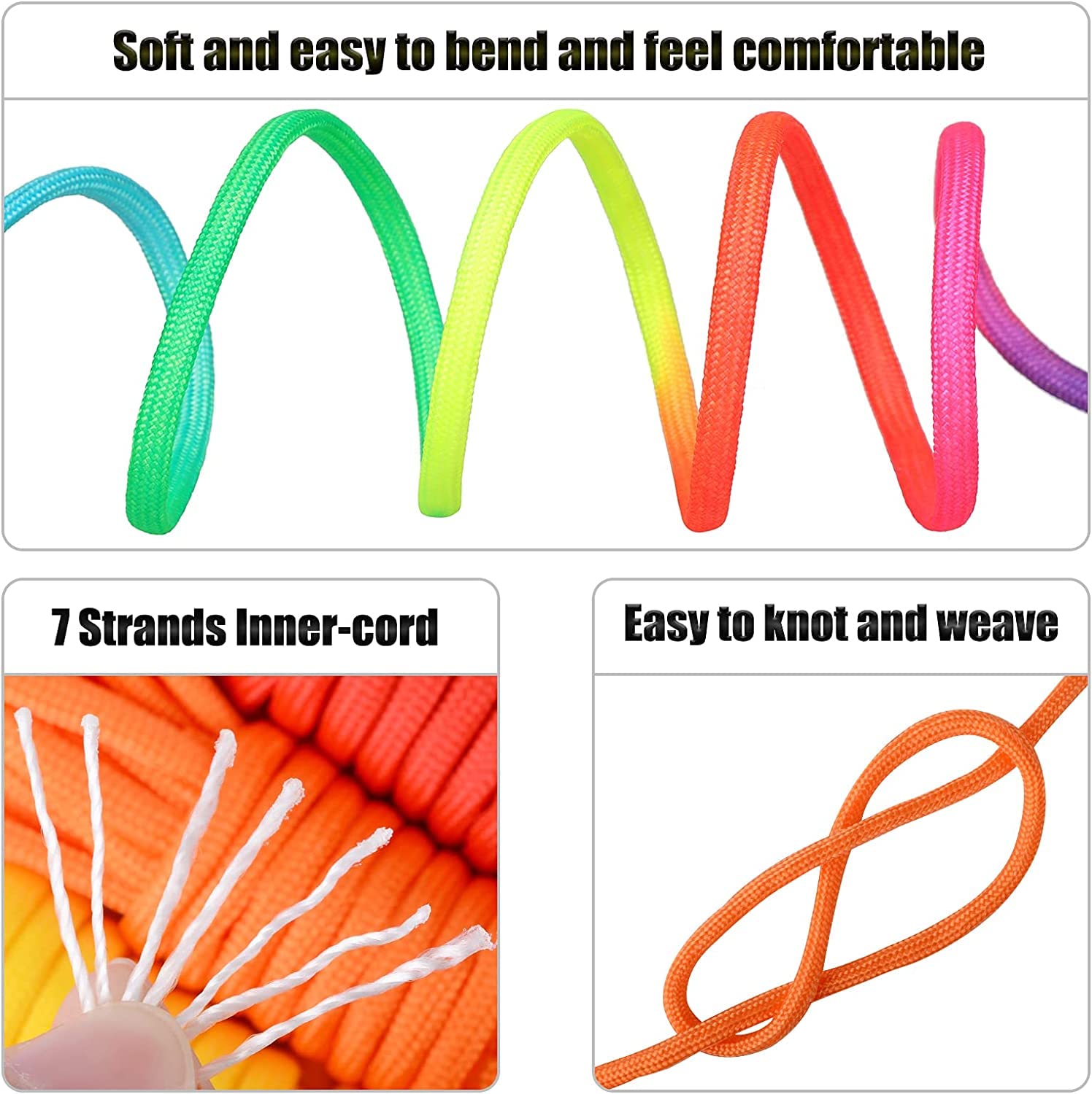 Monobin Paracord, 550 Paracord Combo Kit With Jig - 36 Colors Multifunction Paracord Ropes And Complete Accessories For Making P