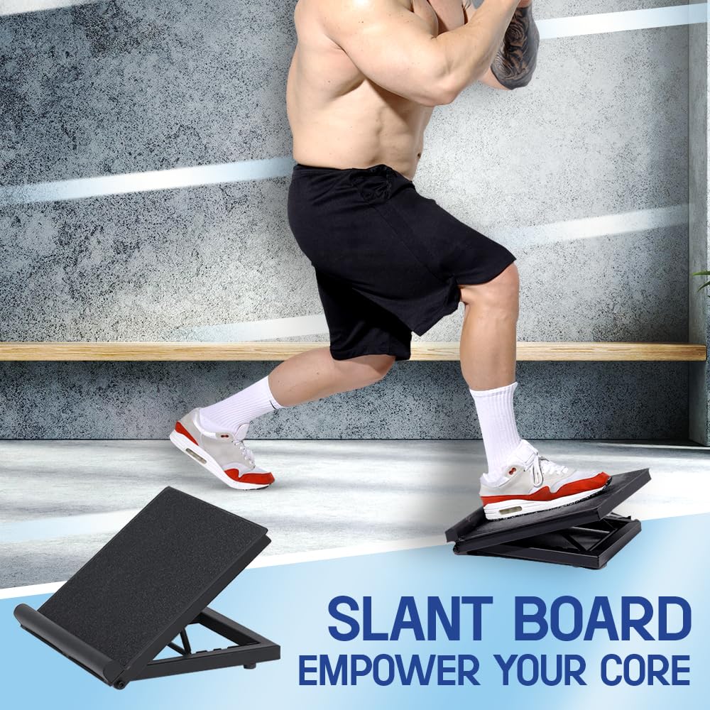 Yes4All Calf Stretcher Slant Board - Extend Your Flexibility & Range Of Motion - Collapsible, Maximum Stability, Anti-Slip Surfa