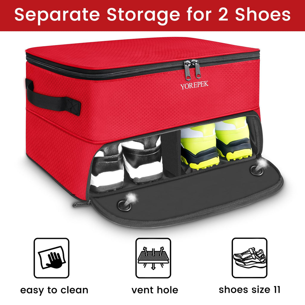 Yorepek 2 Layer Golf Trunk Organizer, Waterproof Car Golf Locker With Separate Ventilated Compartment For 2 Pair Shoes, Durable