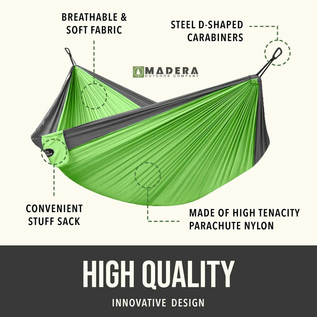 Madera Outdoor Hammocks - Camping Hammock For Outdoors, Backpacking & Camping Gear - Portable Hammock For Travel, Outdoors - Tre