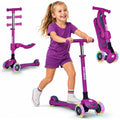 SKIDEE Kick Scooter for Kids 3-5 | Foldable 3 Wheel Scooter with Lean-to-Steer, Adjustable Height, Removable Seat & LED Light Wh