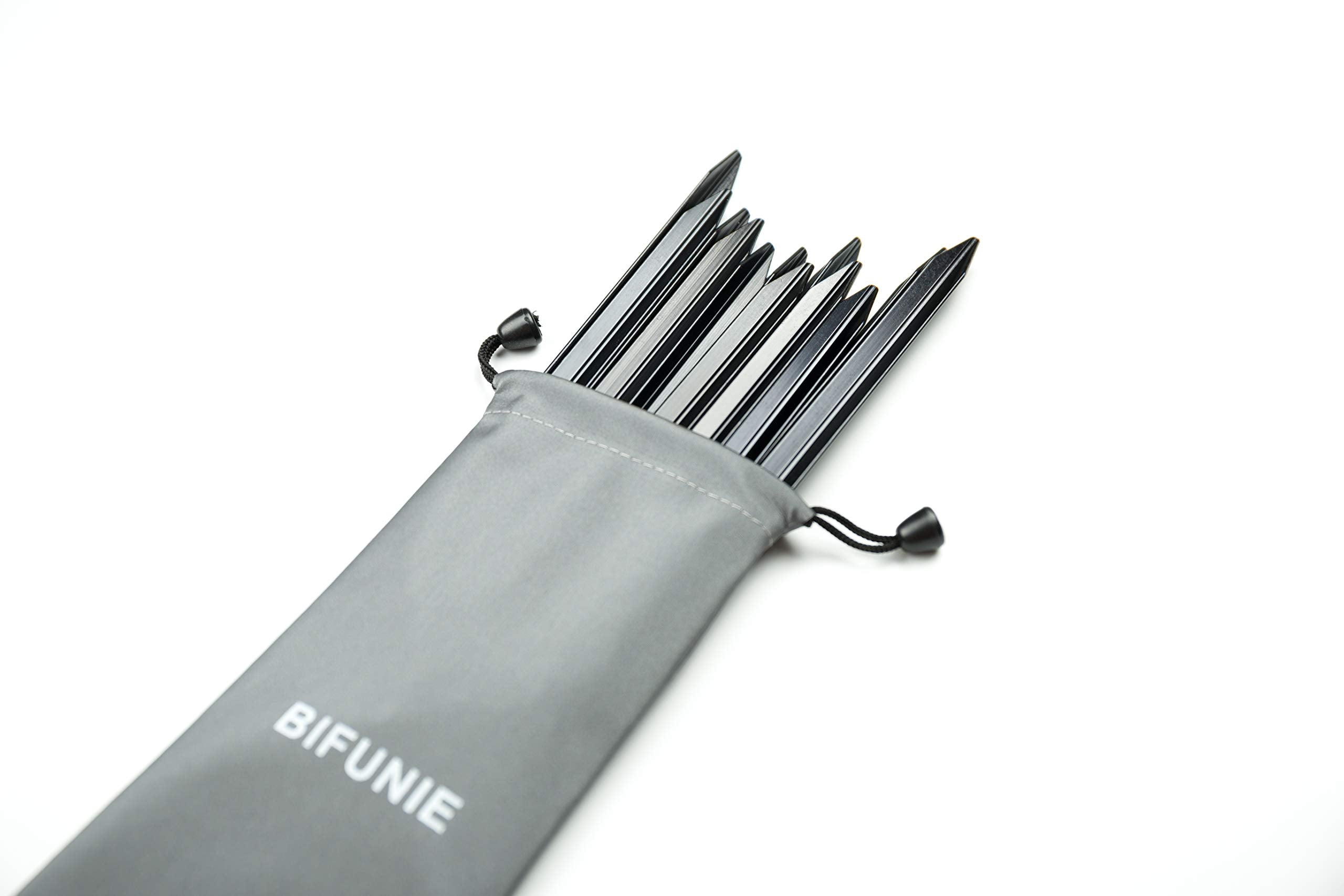 Aluminum Tent Stakes Pegs, 12-Pack Aluminum Ground Pegs With Reflective Pull Ropes, Heavy Duty Tri-Beam Metal Stakes Pegs For Ba