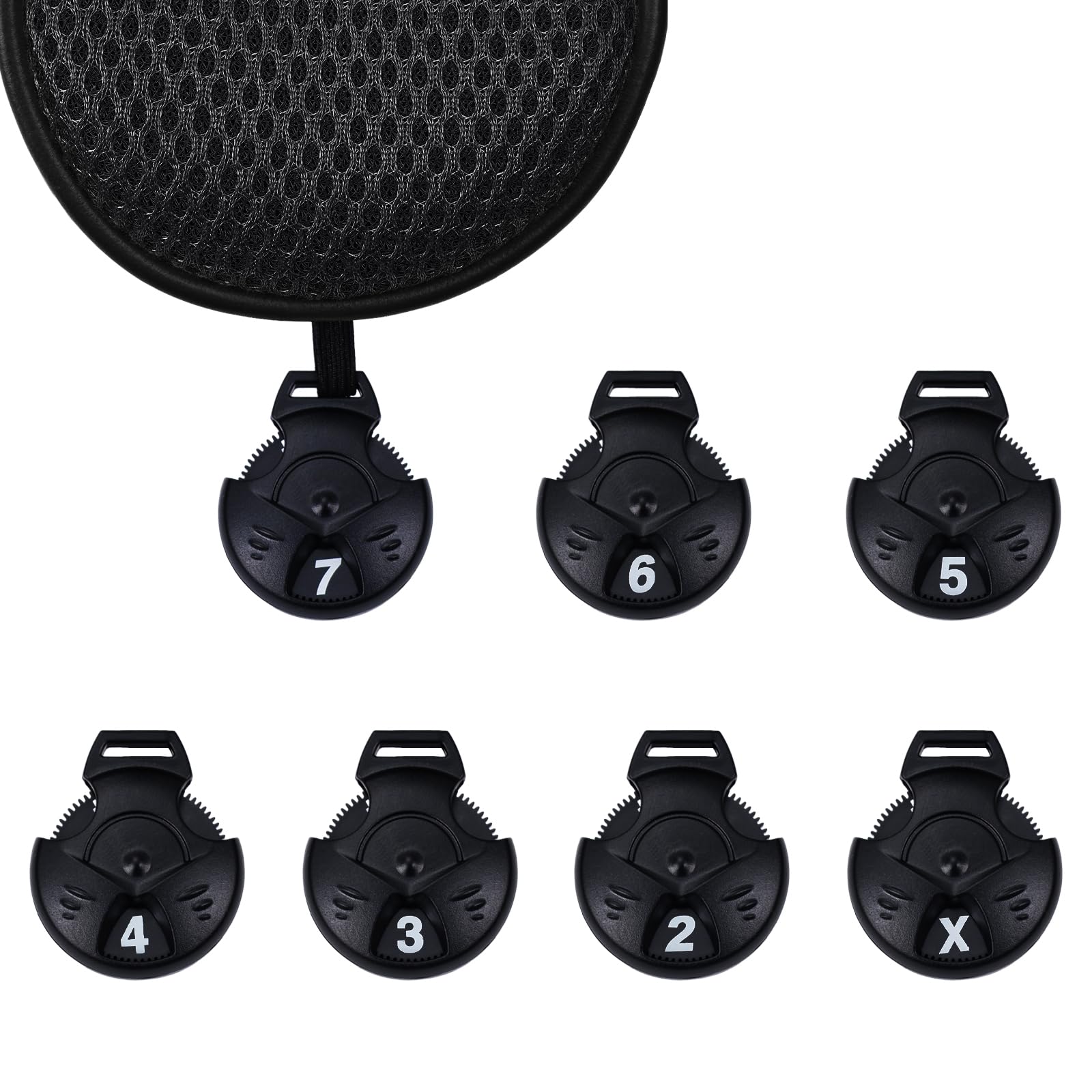 Andux 4Pcs/Pack Long Neck Golf Hybrid Club Head Covers Dial No. Tag Ctmt-02 Black
