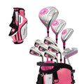 Precise M5 Womens Golf Clubs Full Set, Titanium Driver, S.S. Fairway, S.S. Hybrid, S.S. 5-PW Irons, Putter, Stand Bag, 3 H/Cs, 