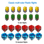 Gse 12 Pcs Of 24 Grams Steel Tip Darts, Professional Darts Metal Tip Set, Metal Darts For Dartboard With Extra Flights, Dart Sha