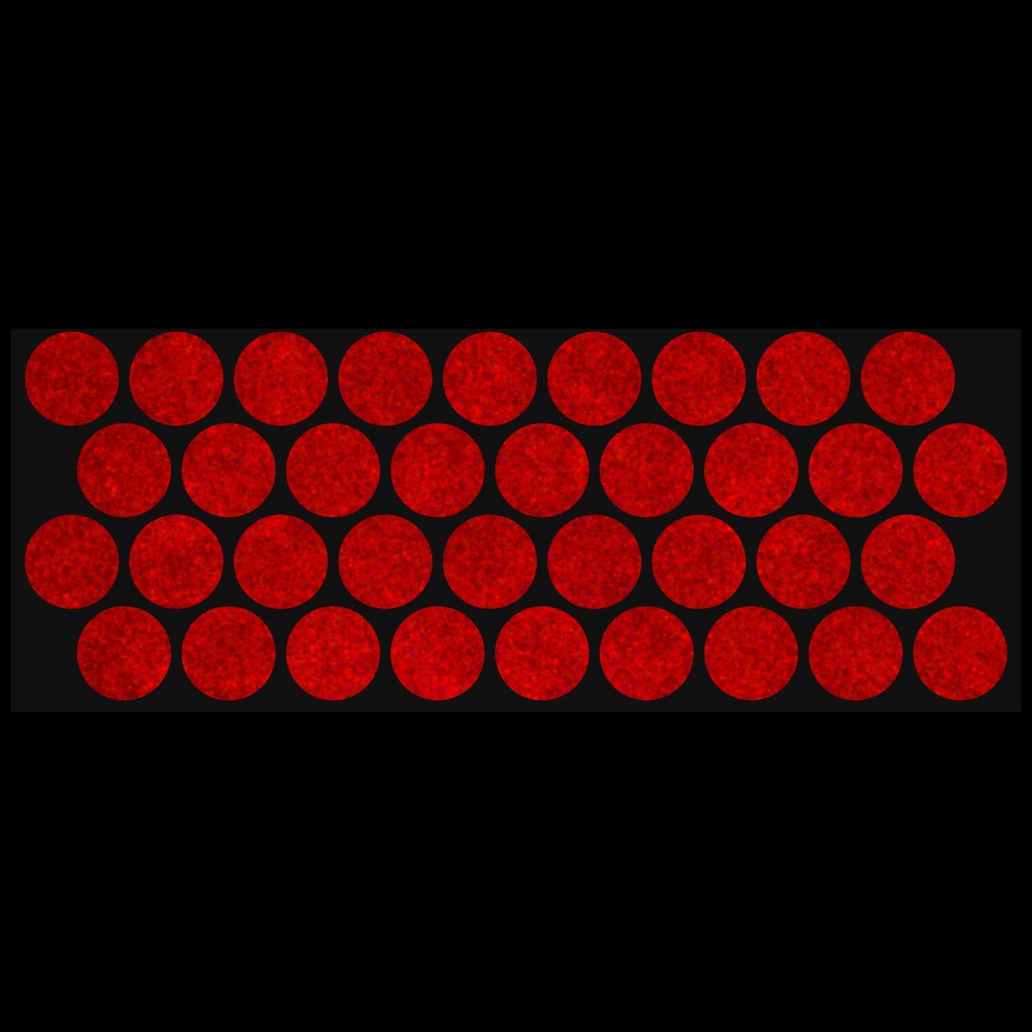Litemark Reflective Red 1 Inch Circle Sticker Decals For Helmets, Bicycles, Strollers, Wheelchairs And More - Pack Of 36