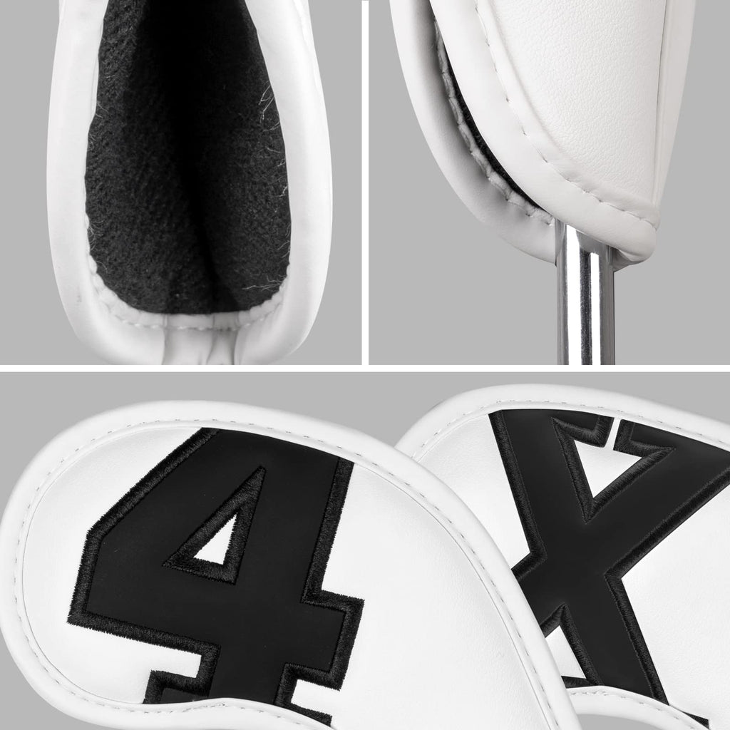 Craftsman Golf Magnetic Iron Head Covers Headcovers White With Black Large No. For Pxg Callaway X Hot Cobra Taylormade