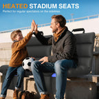 HOPERAN Heated Stadium Seats for Bleachers with Back Support - 3 Levels Bleacher Chairs with Back and Cushion, Wide & Soft Thick