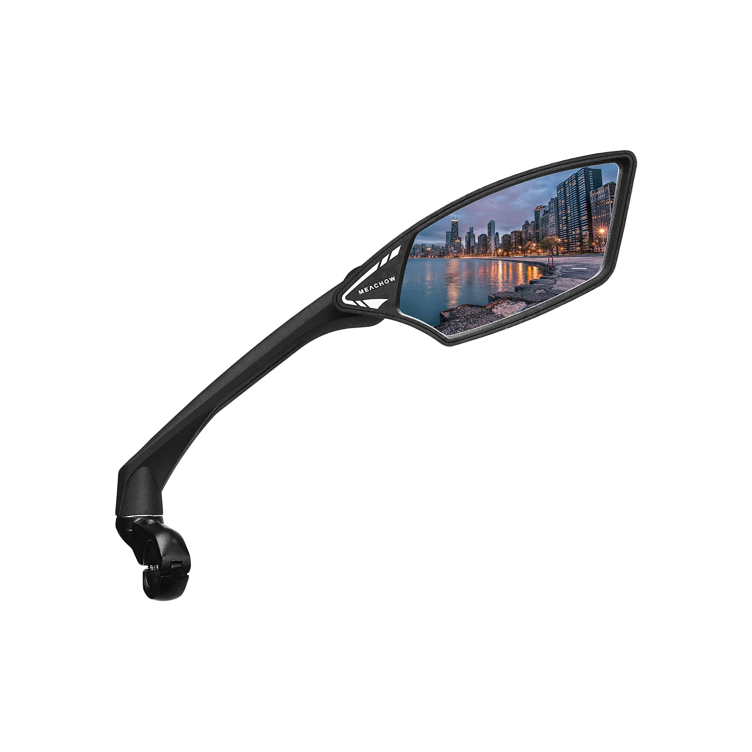 MEACHOW New Scratch Resistant Glass Lens,Handlebar Bike Mirror, Rotatable Safe Rearview Mirror, Bicycle Mirror, (Blue Right Side