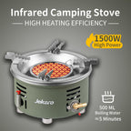 Camping Stove With Infrared Burner, Single Burner Propane Stove Adjustable Flame Control Wind-Resistant Portable Gas Cooker For