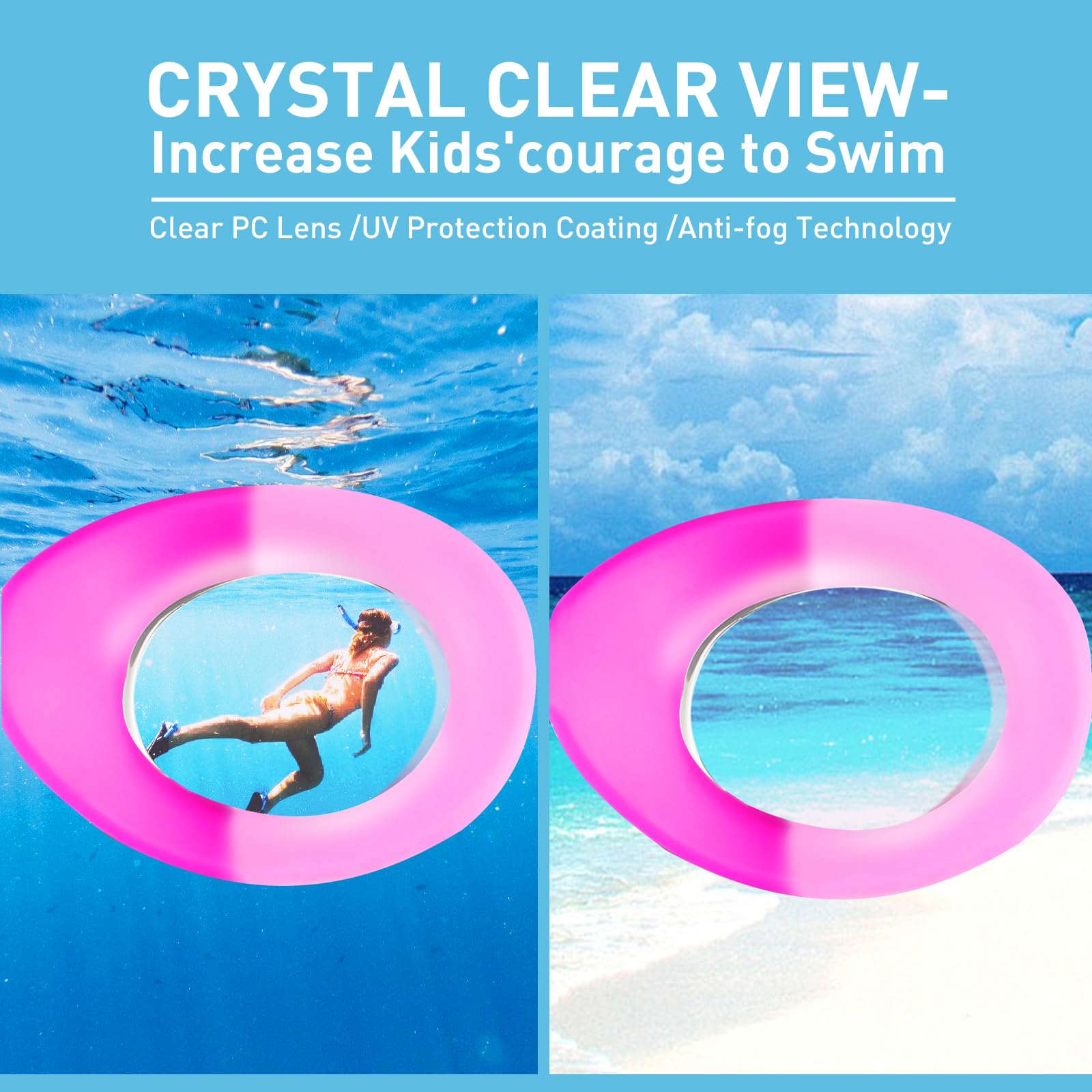 Aegend Kids Swim Goggles, Swimming Goggles For Kids Age 4-16 Boys And Girls