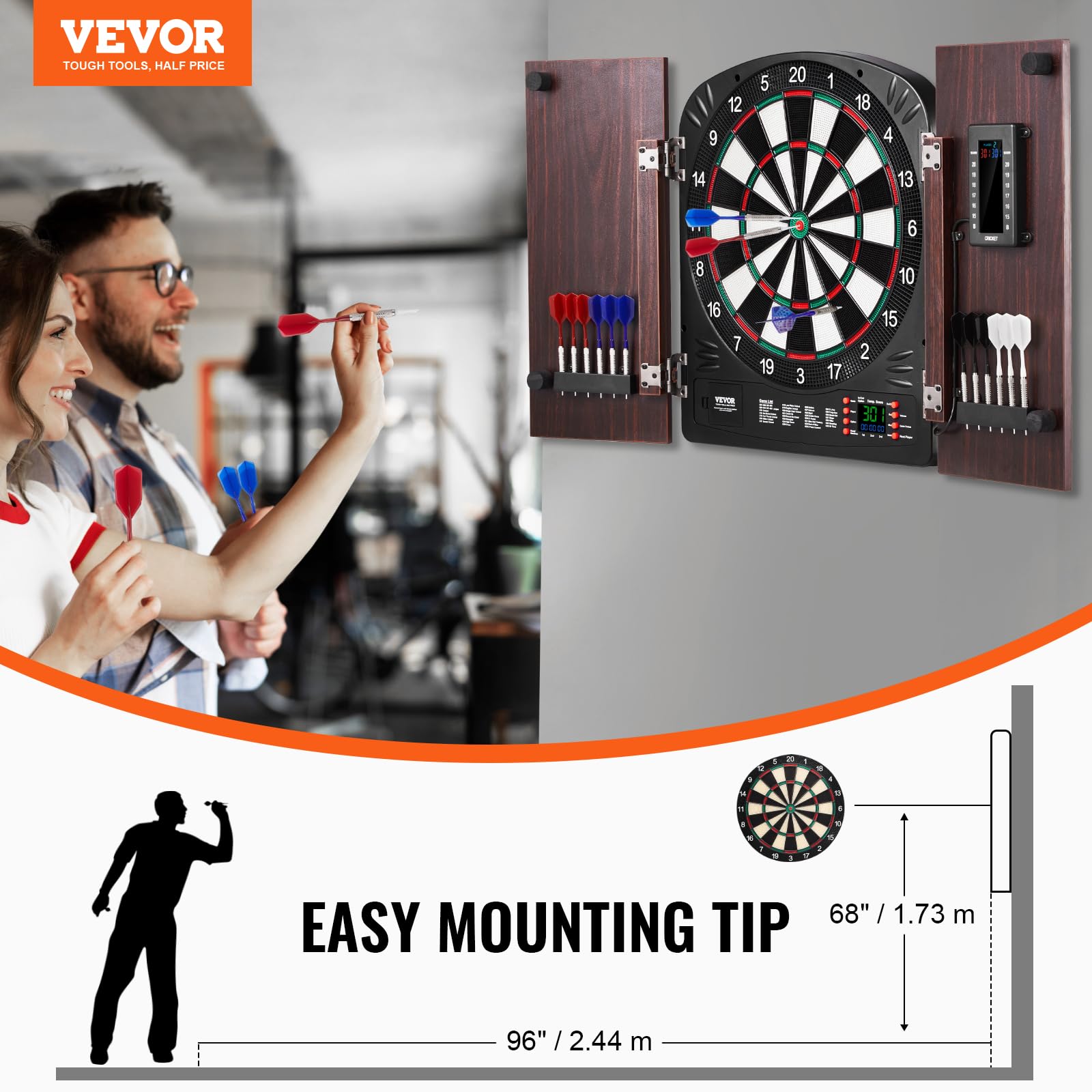 Vevor Dartboard And Cabinet Set Complete With All Accessories Easy Assembly