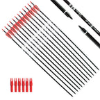 Tiger Archery 30Inch Carbon Arrow Practice Hunting Arrows With Removable Tips For Compound & Recurve Bow(Pack Of 12) (Red White)