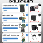 Alevmoom Xxl Portable Toilet For Camping,880Lbs Capacity,19.7H Adjustable Portable Toilet With 7 Garbage Bags,Porta Potty For Ad