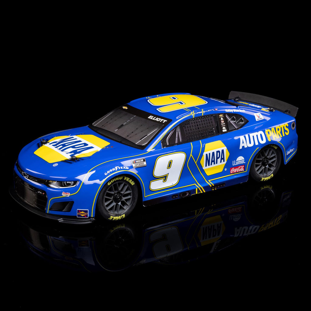 Losi 1/12 NASCAR RC Race Car Chase Elliott No. 9 2025 NAPA Chevrolet ZL1 2S AWD Brushed On-Road Battery & Charger Included Blue