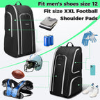 Yorepek Football Bag For Equipment, Large Football Backpack, Duffle Bag For Shoulder Pads & Shoes Compartment,Baseball,Basketbal
