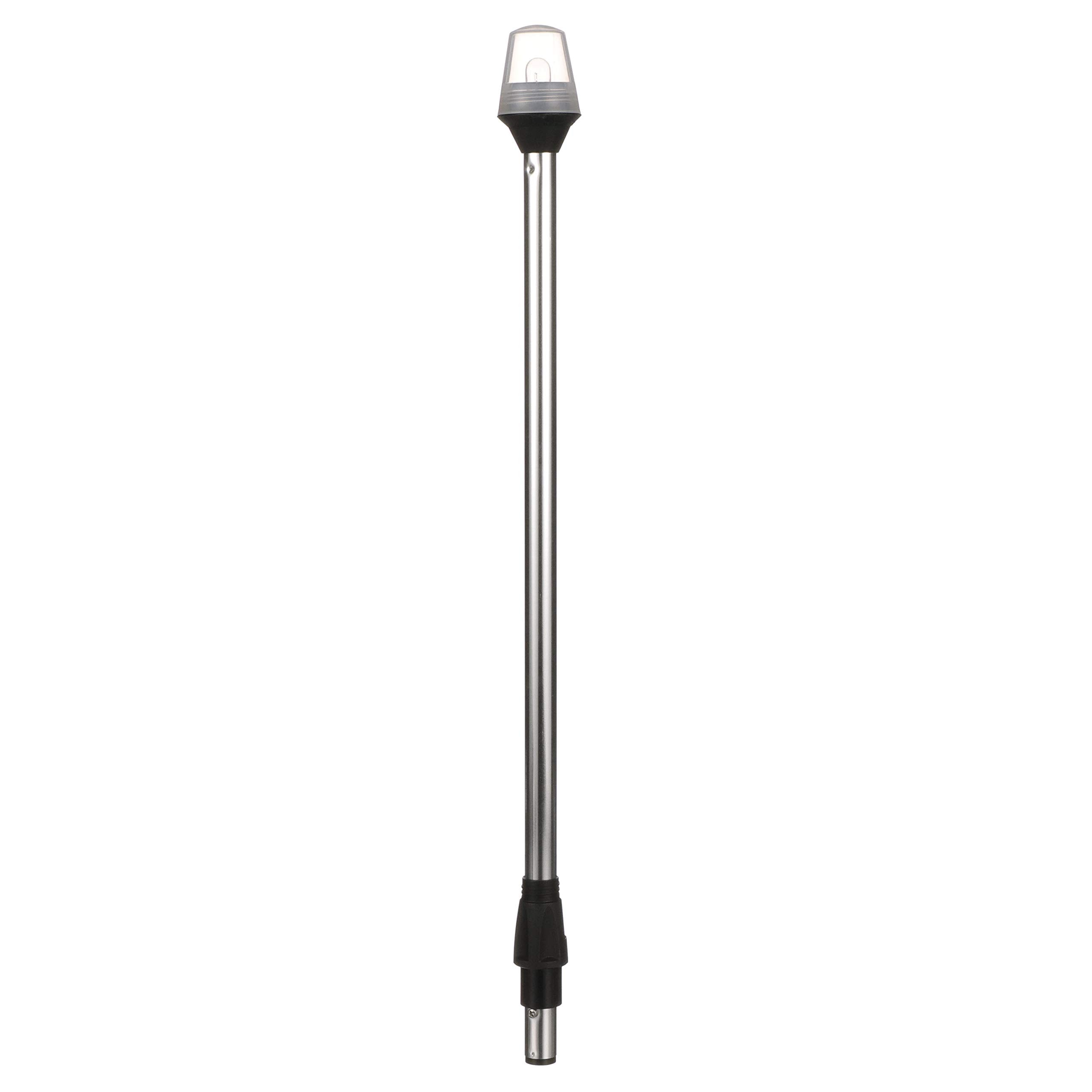 Attwood 5110-24-7 All-Round Frosted Globe Light, 2-Mile 360-Degrees Illumination, 9-Watt Wedge-Base Lamp, 24-Inch Pole