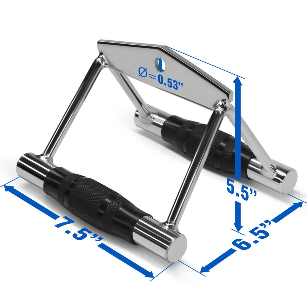 Yes4All Rubber Double D Row Handle Cable Attachment For Weight Workout, Cable Machine Accessories For Home Gym