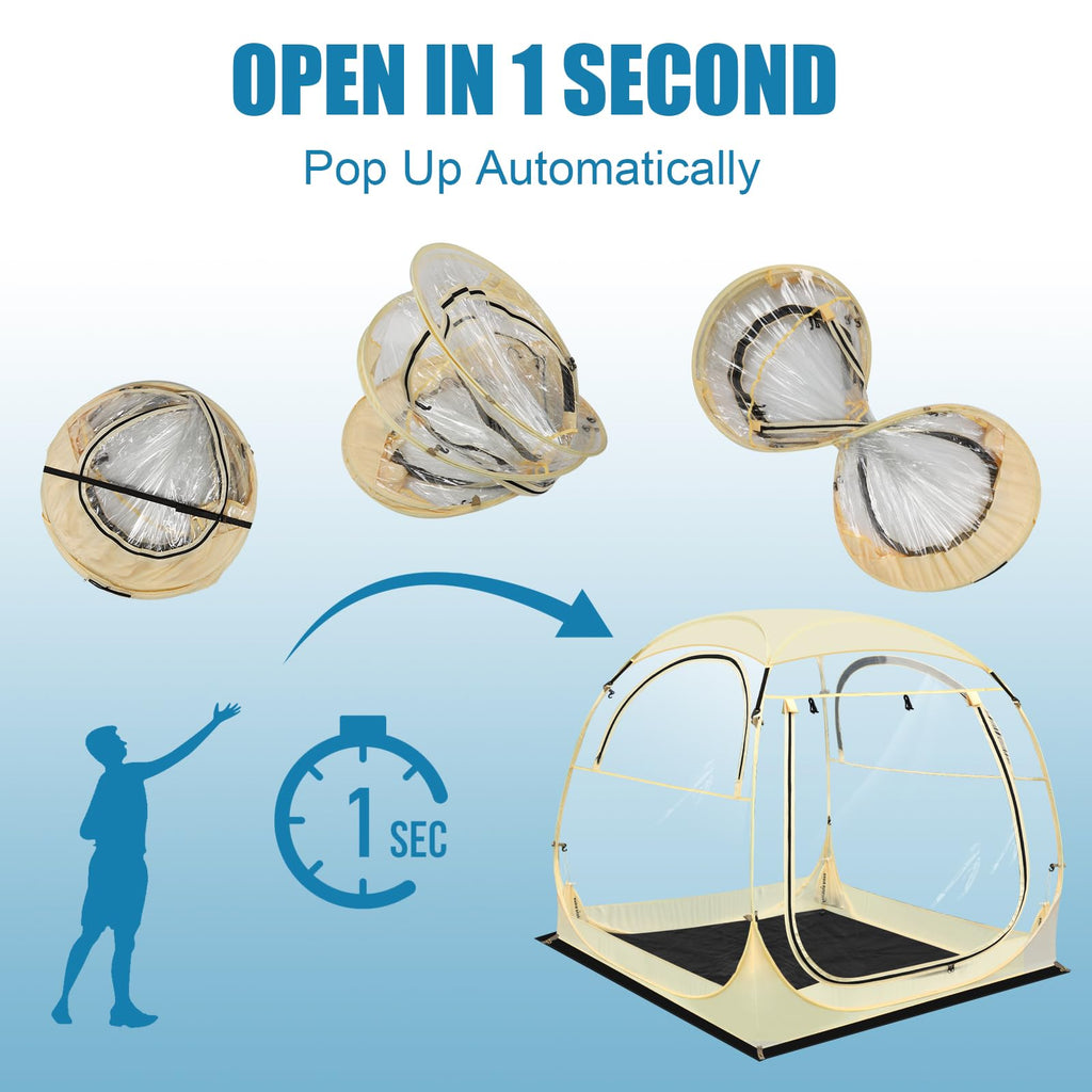 Eapele Sports Tent - Instant Pop-Up Shelter, Fits 6 Person Compact Or 4 Person Comfortably, Rain Protection For Sports, Camping,