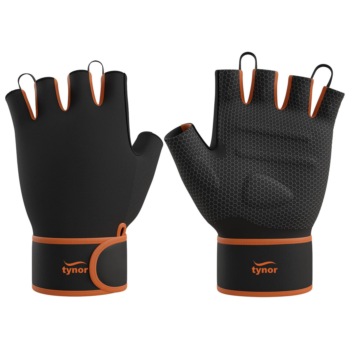 TYNOR Tynorgrip Gym Gloves with Support, Black, XL, 1 Pair