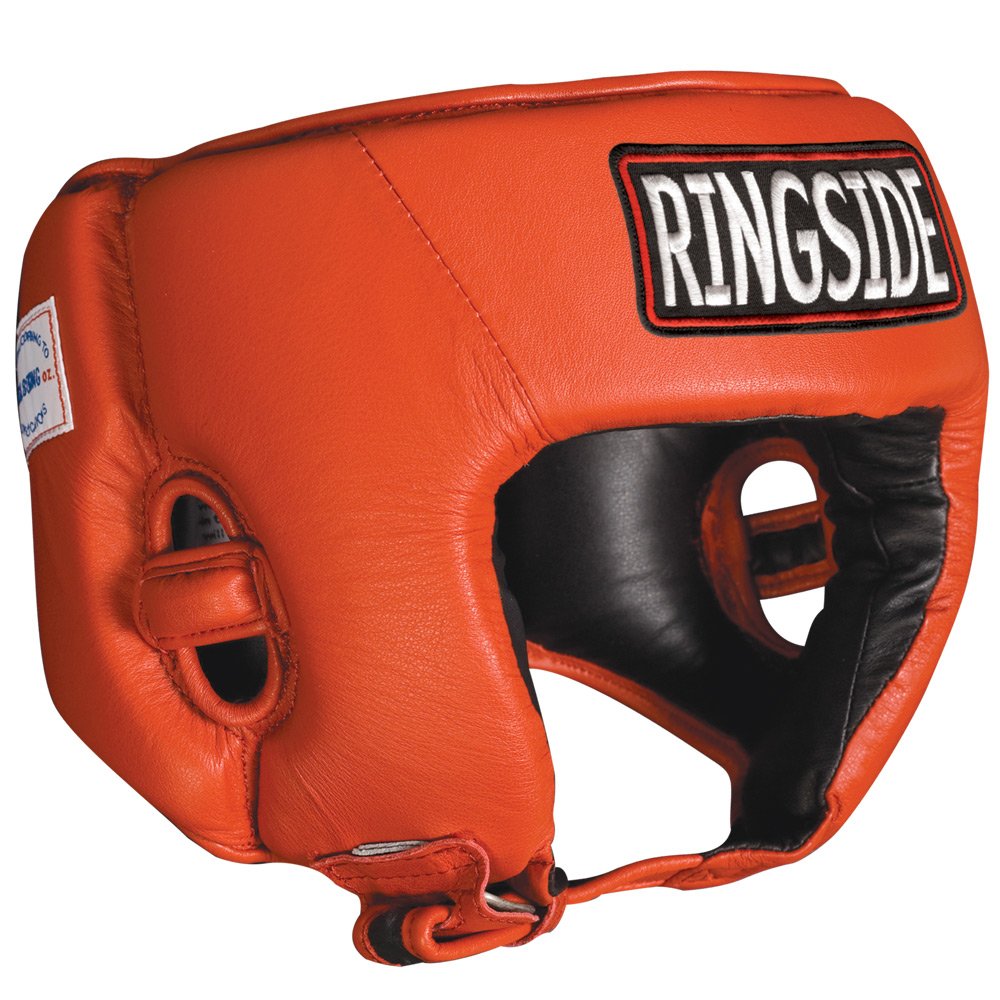 Ringside Competition Boxing Muay Thai Mma Sparring Head Protection Headgear Without Cheeks, Red, Small