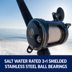 Penn Squall Ii Level Wind Conventional Reel And Fishing Rod Combo, Black/Gold