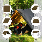 Kalinco Camping Tarp Waterproof, 10X12Ft Hammock Rain Fly Tarp Tent, Multifunctional Tent Footprint, Lightweight And Compact For