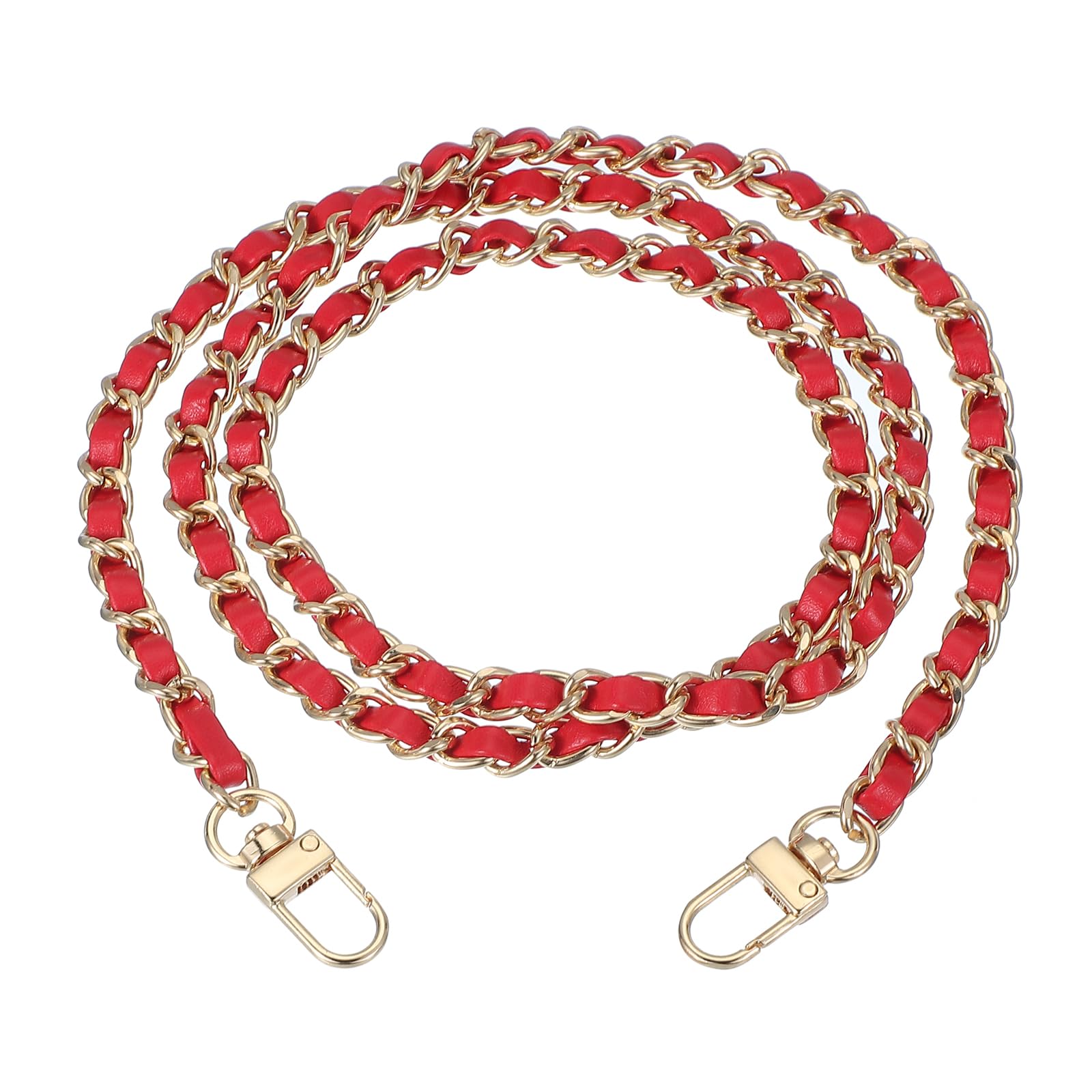 Meccanixity Purse Chain Strap, 39 Inch Pu Leather Purse Handle Strap Replacement Diy Chain Strap With Zinc Alloy Buckle For Cros