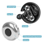 Xthuge Classic Bike Bell, Aluminum Bicycle Bell, Loud Crisp Clear Sound Bicycle Bike Bell For Adults Kids(Silver-Left Hand Use)