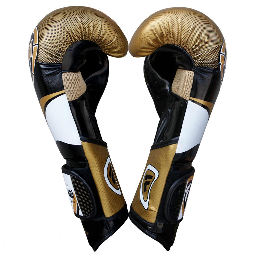 Farabi Sports Boxing Gloves Training Punching Bag Kick Boxing Muay Thai Bag Gloves (Pro Fighter Gold, 16-Oz)