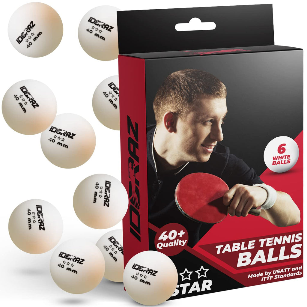 Idoraz Ping Pong Balls - White/Orange 3-Star 40+ Table Tennis Balls (Pack Of 6,12,24) Suitable For Indoor And Outdoor Regulation