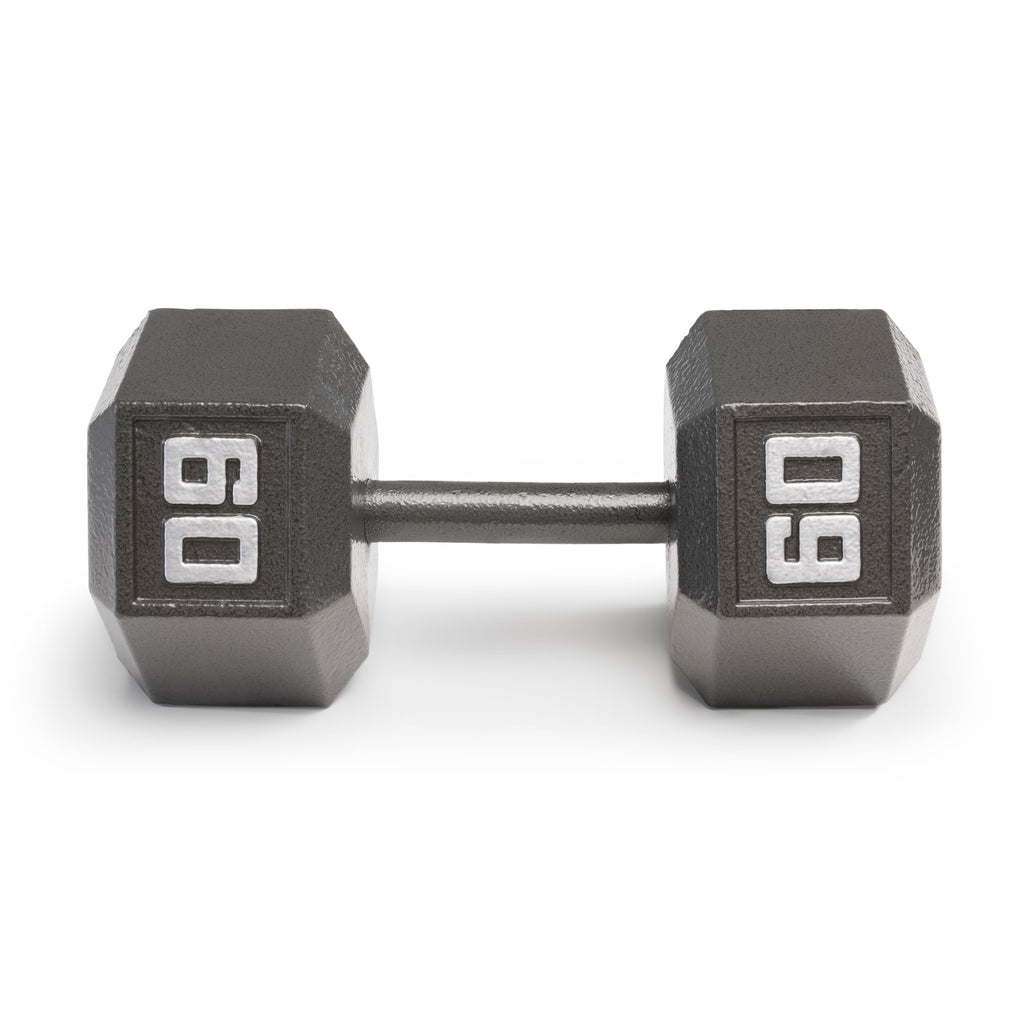 Marcy 60lb Cast Iron Hex Dumbbell, Single, IV-2060, Black, 60lbs
