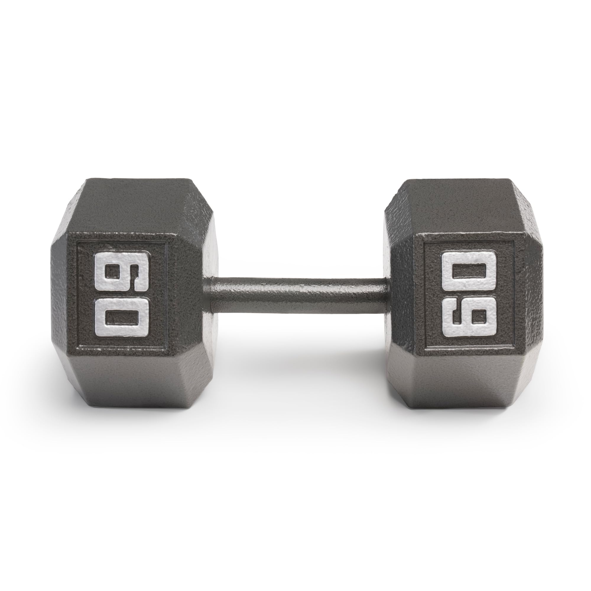 Marcy 60lb Cast Iron Hex Dumbbell, Single, IV-2060, Black, 60lbs
