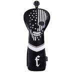 Caiobob Mytag Golf Skull Skeleton Head Cover Golf Club Black Leather Headcovers Set Fits Driver Fairway Wood Hybrid (1Pc Fairway
