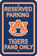 Fremont Die NCAA Auburn Tigers Team Sign, 12 x 18, Reserved Parking Sign
