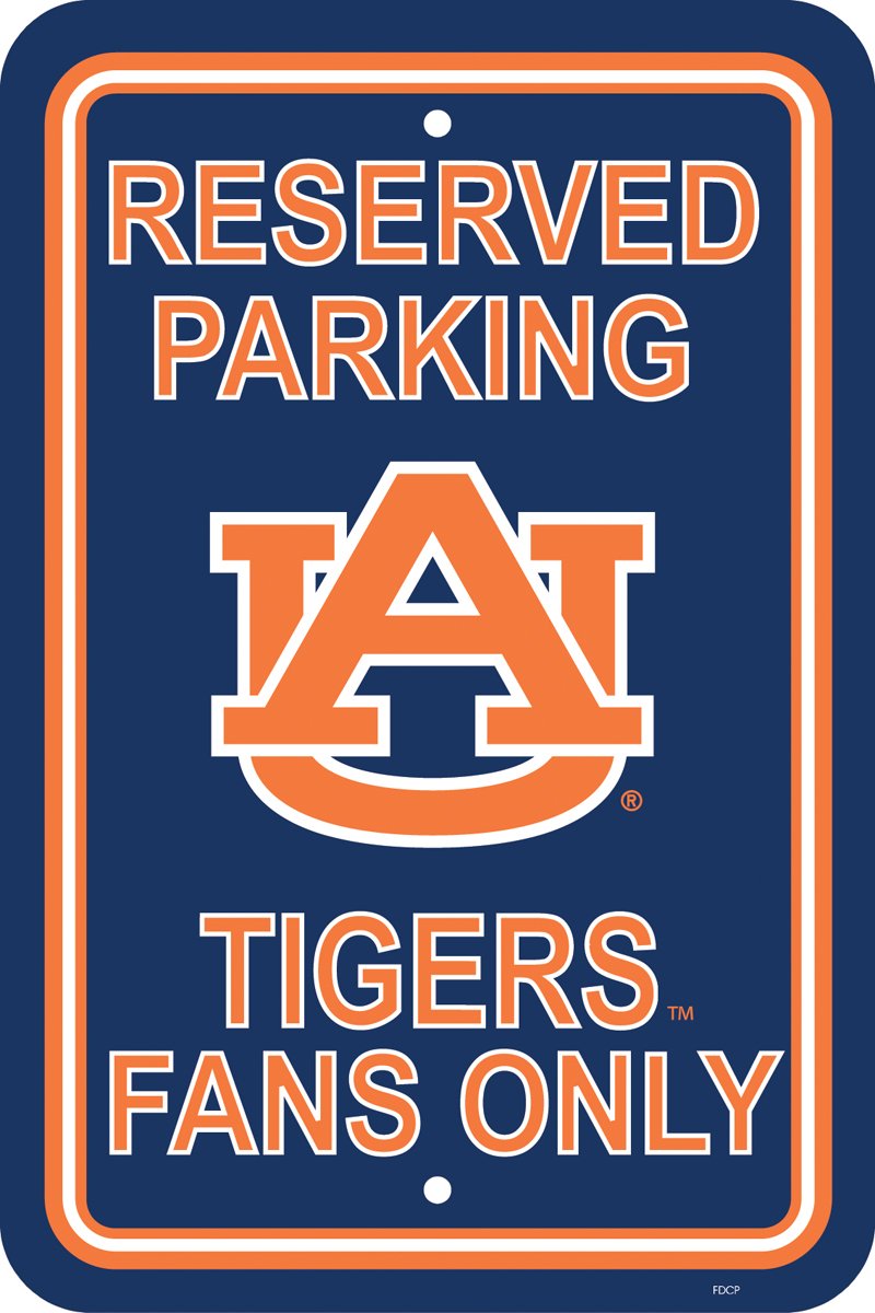 Fremont Die NCAA Auburn Tigers Team Sign, 12 x 18, Reserved Parking Sign