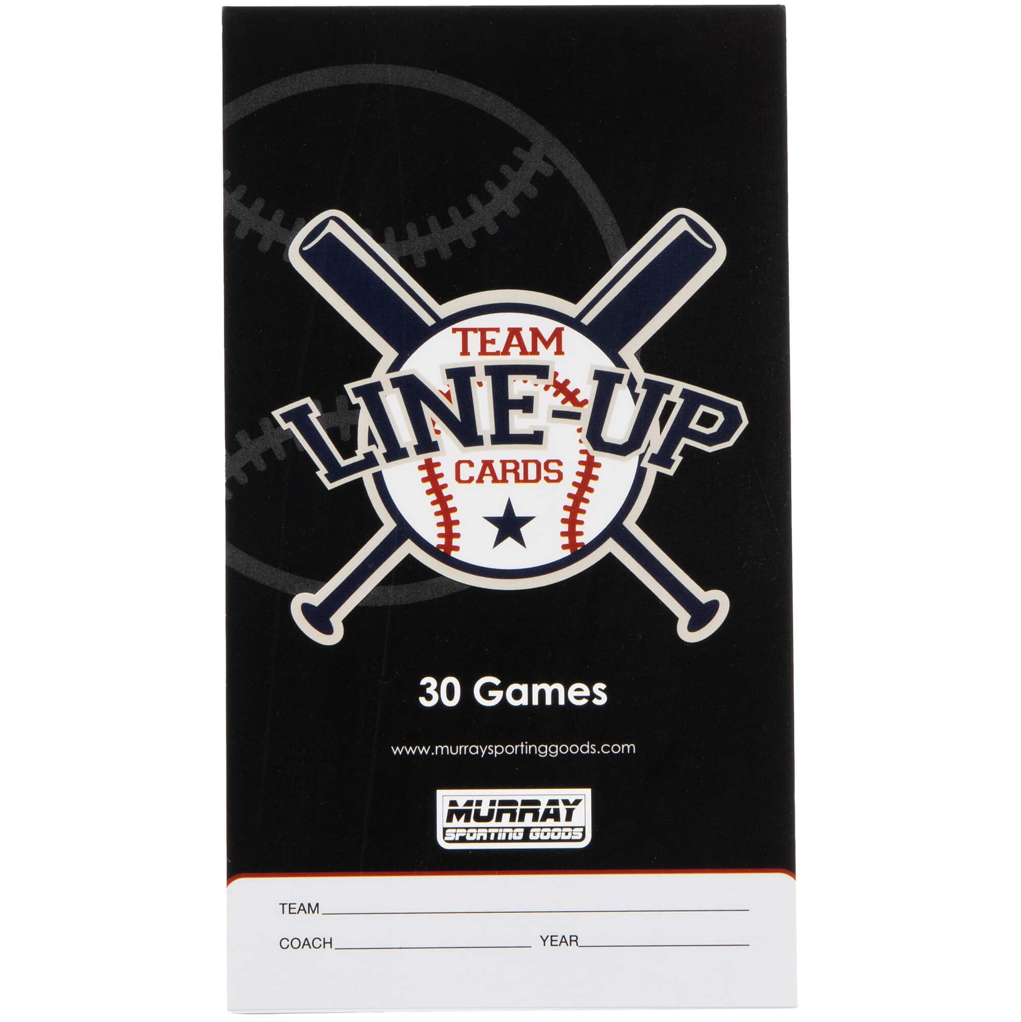 Murray Sporting Goods Baseball/Softball Lineup Cards - 30 Games With 16 Player Roster Lineup Sheet (4-Part Carbon Copies)