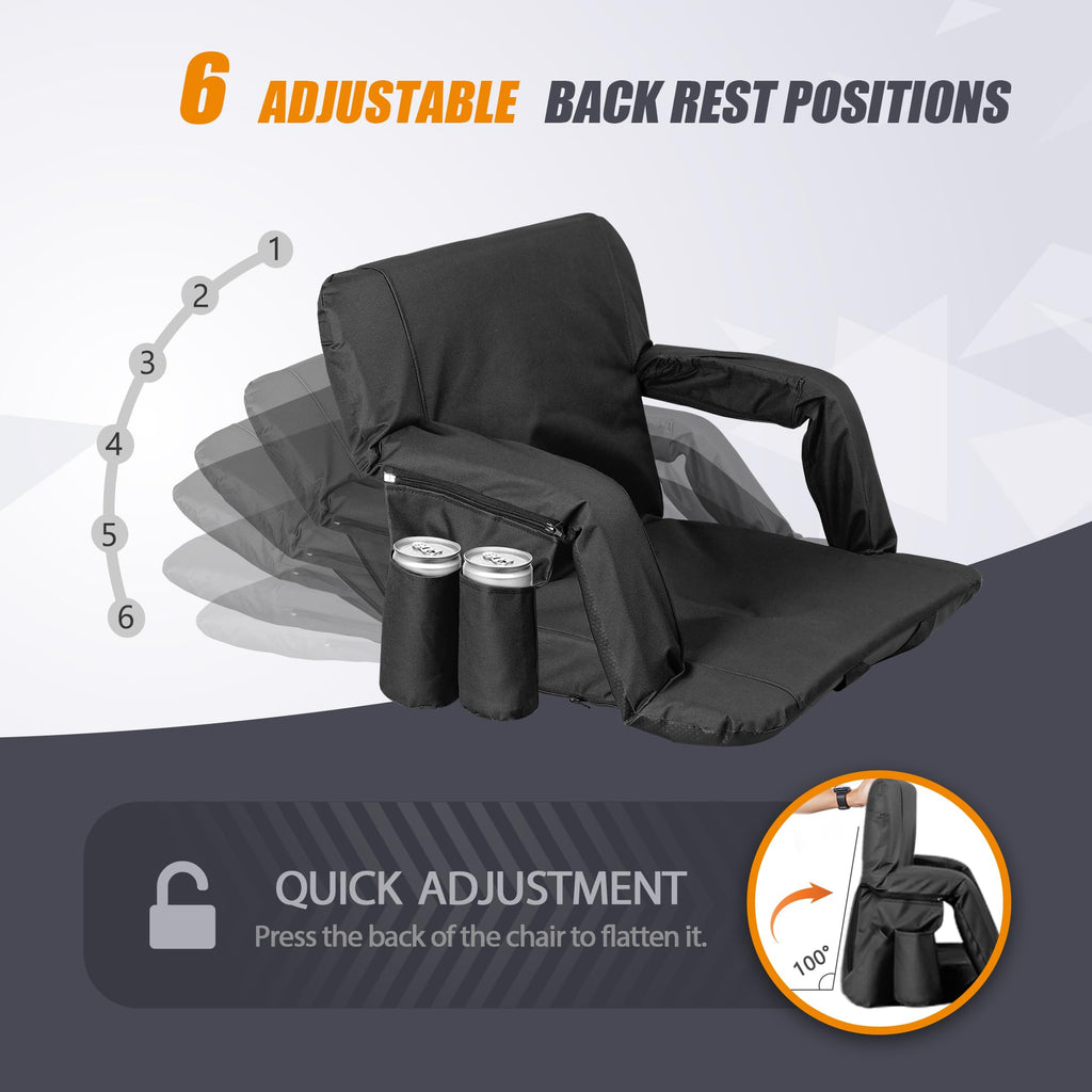 Nova Microdermabrasion Stadium Seats With Back Support And Cushion Bleacher Seat Chairs Stadium Seats For Bleachers Portable 2 P