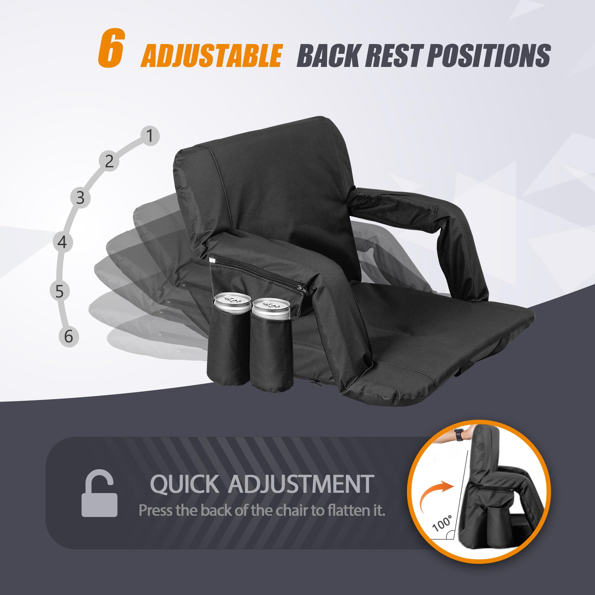 Nova Microdermabrasion Stadium Seats With Back Support And Cushion Bleacher Seat Chairs Stadium Seats For Bleachers Portable 2 P