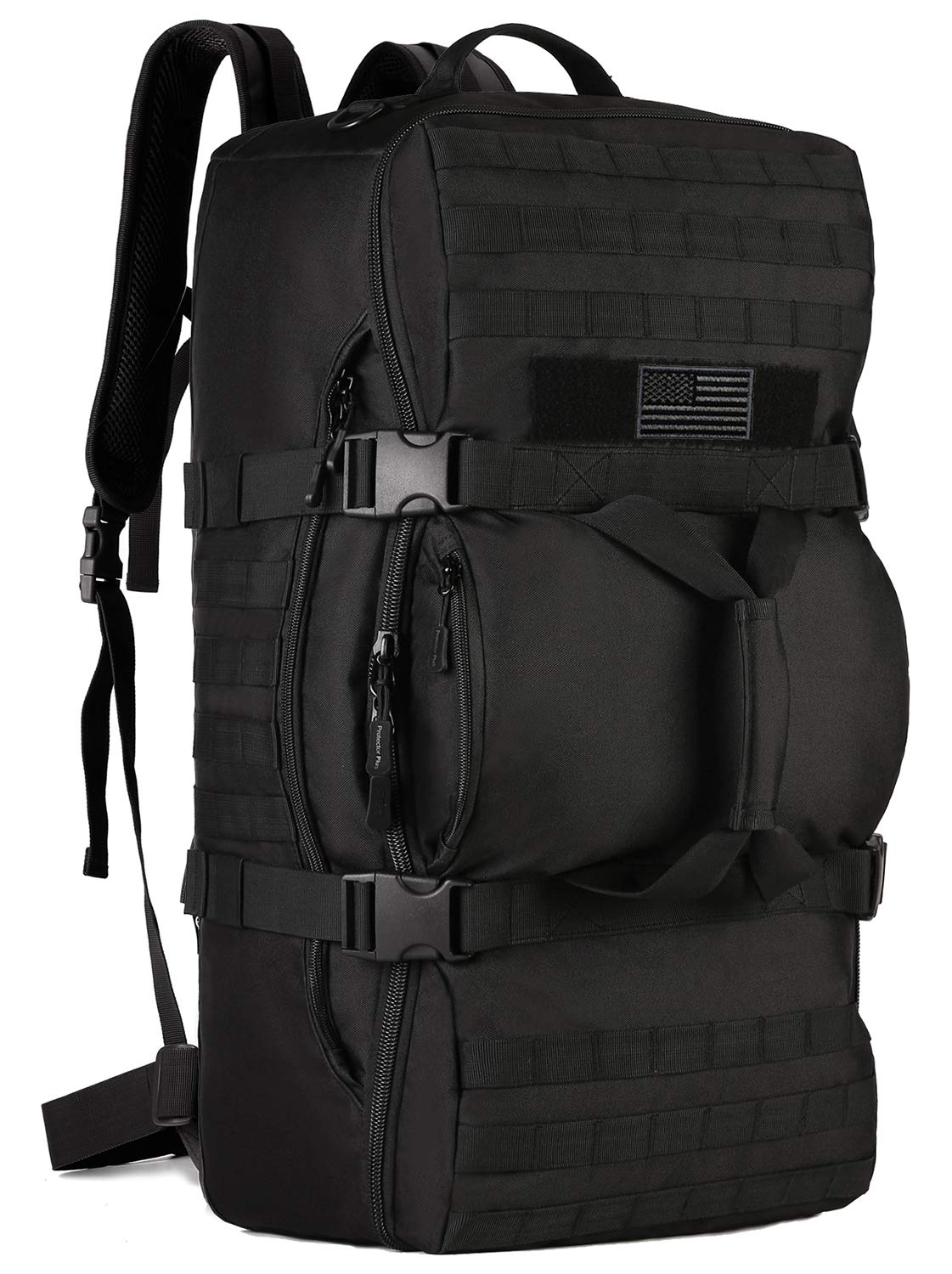 Protector Plus Tactical Travel Backpack 60L Military MOLLE Duffel Bag Luggage Suitcase Hiking Camping Outdoor Rucksack (Rain Cov