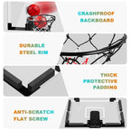 Treywell Indoor Basketball Hoop Fan Backboards For Teens And Adults Door Room Mini Hoop With Electronic Scoreboard, 3 Balls And