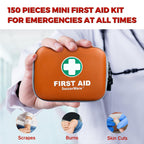 Succorware 150 Pieces Mini First Aid Kit - Small Medical Kit With Hard Shell - Emergency First Aid Kit For Car, Travel, Home, Ou