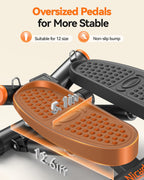 Niceday Twist Stepper for Exercise at Home, Mini Stair Stepper with Resistance Bands at Home Workout Equipment with 300LBS Loadi