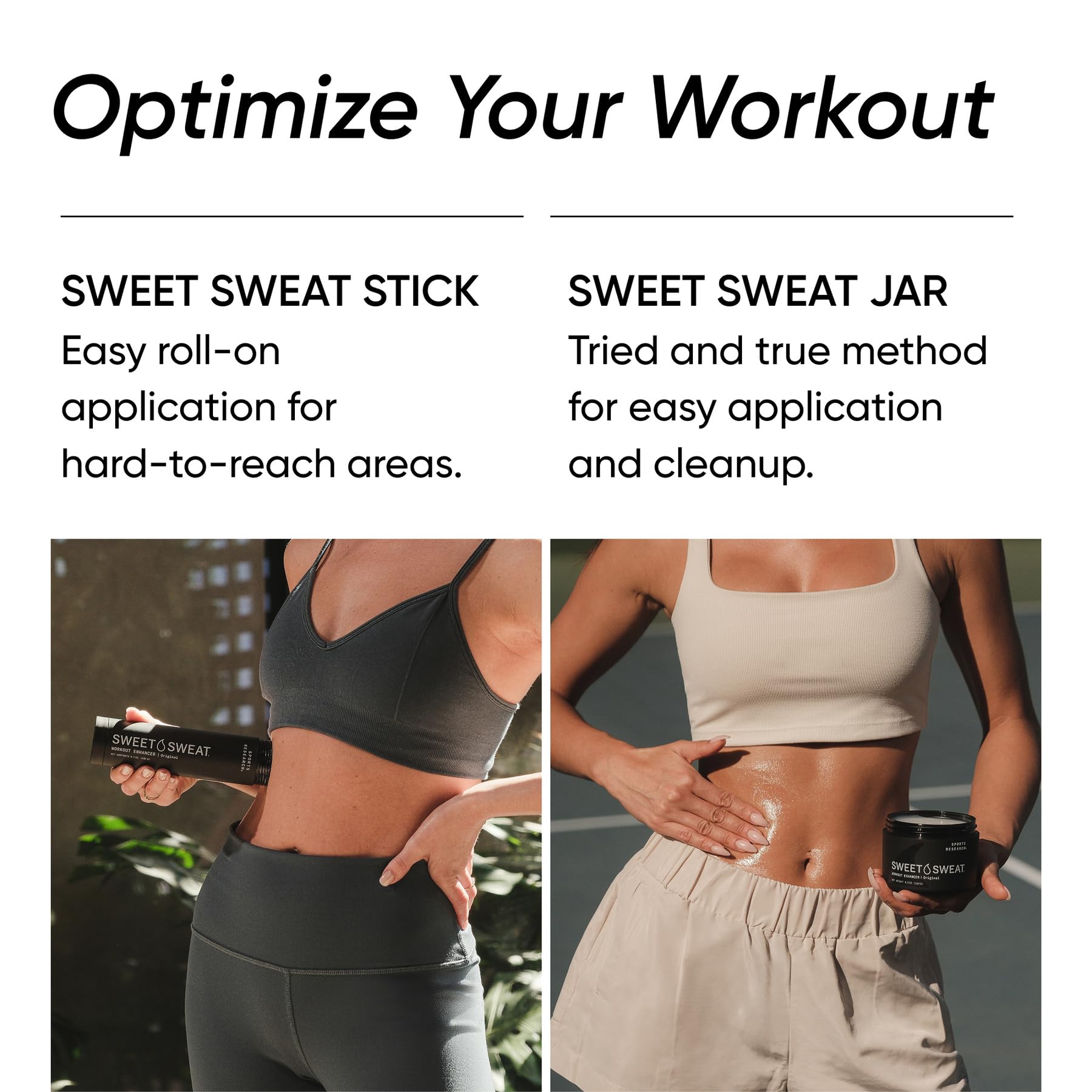 Sports Research Sweet Sweat Workout Enhancer Gel - Maximize Your Exercise & Sweat Faster - 6.4oz Stick