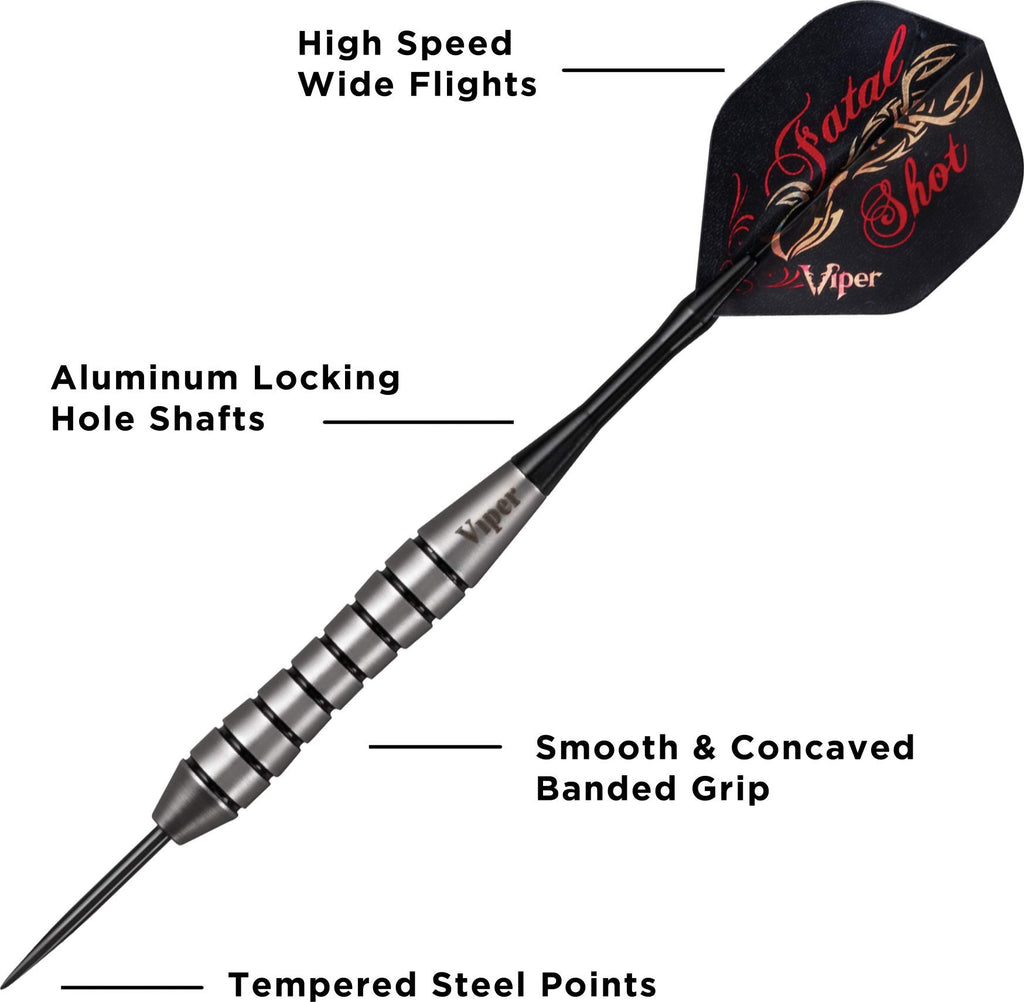 Viper By Gld Products Underground Steel Tip Darts, Fatal Shot, 24 Grams, Multicolor (22-2324-24)