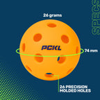 Pckl Optic Speed Pickleballs  Indoor & Outdoor  4 Pack  Built To Usapa Specifications (Indoor Orange)